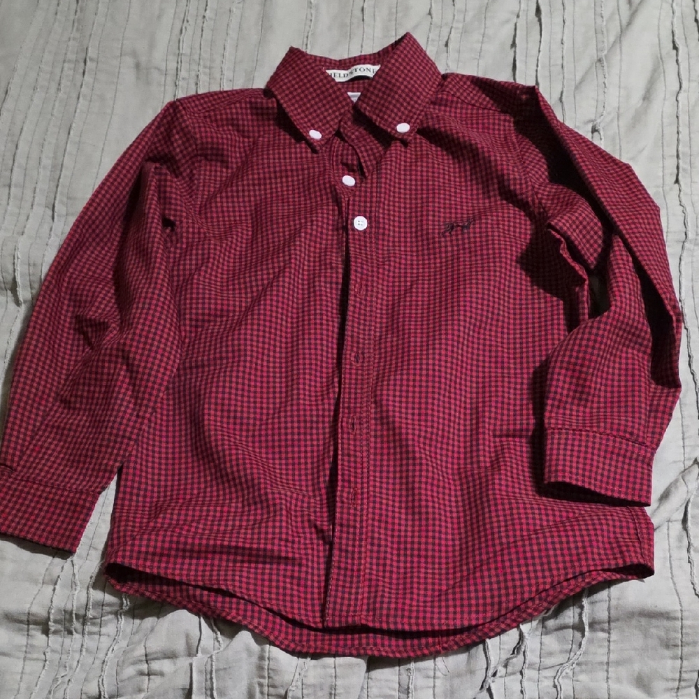 Kids Red Button Down Shirt